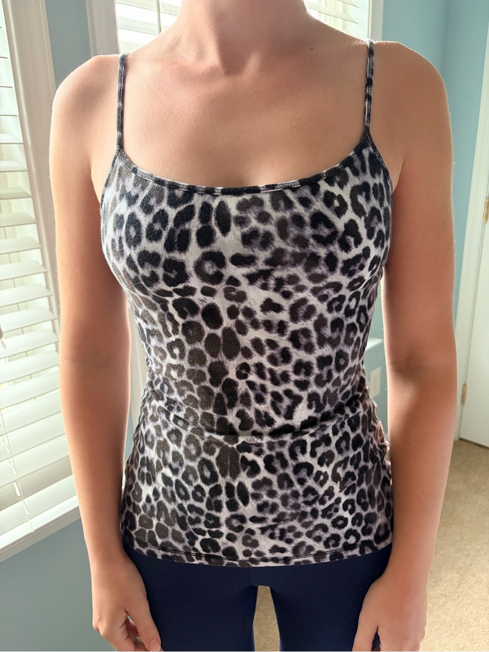 Express Gray Leopard Print Camisole from January 2014 Size Small Y2K